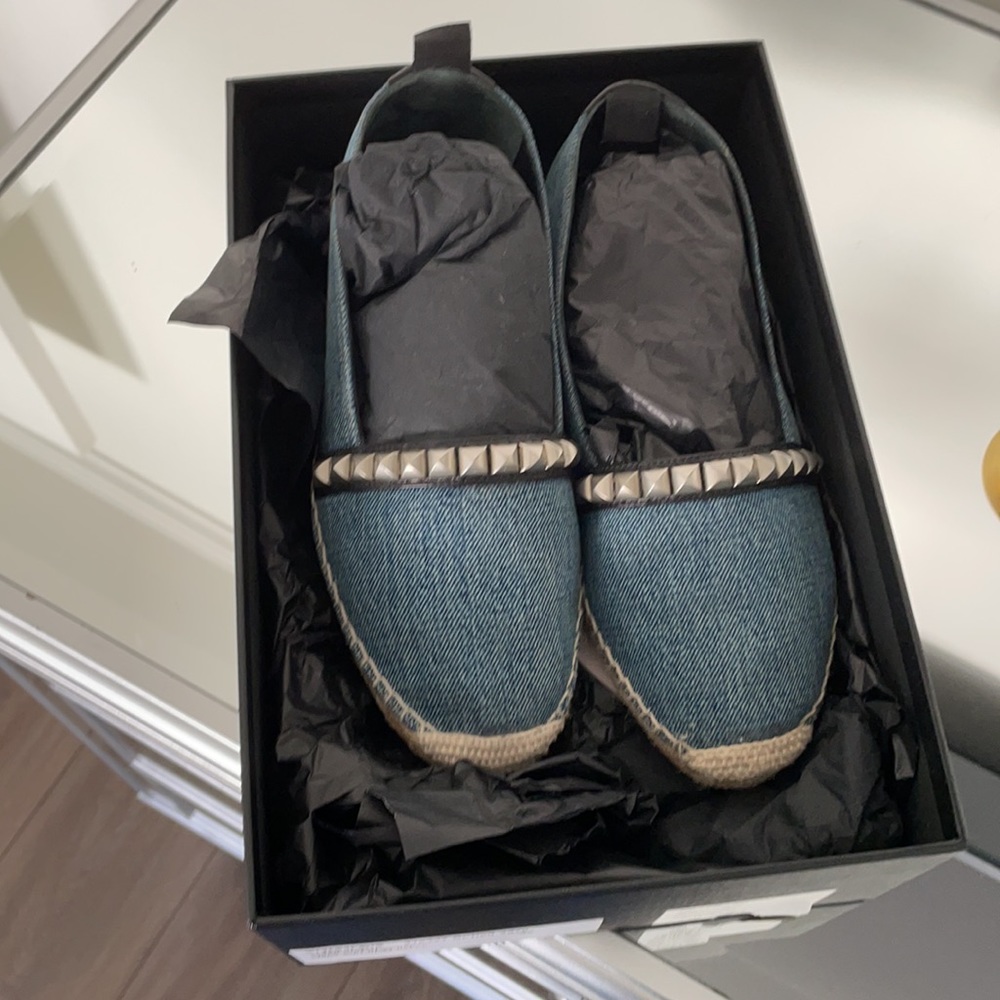 Saint Laurent espadrille denim dirty/mat Napa light blue/Nero in the box - Picture 10 of 11